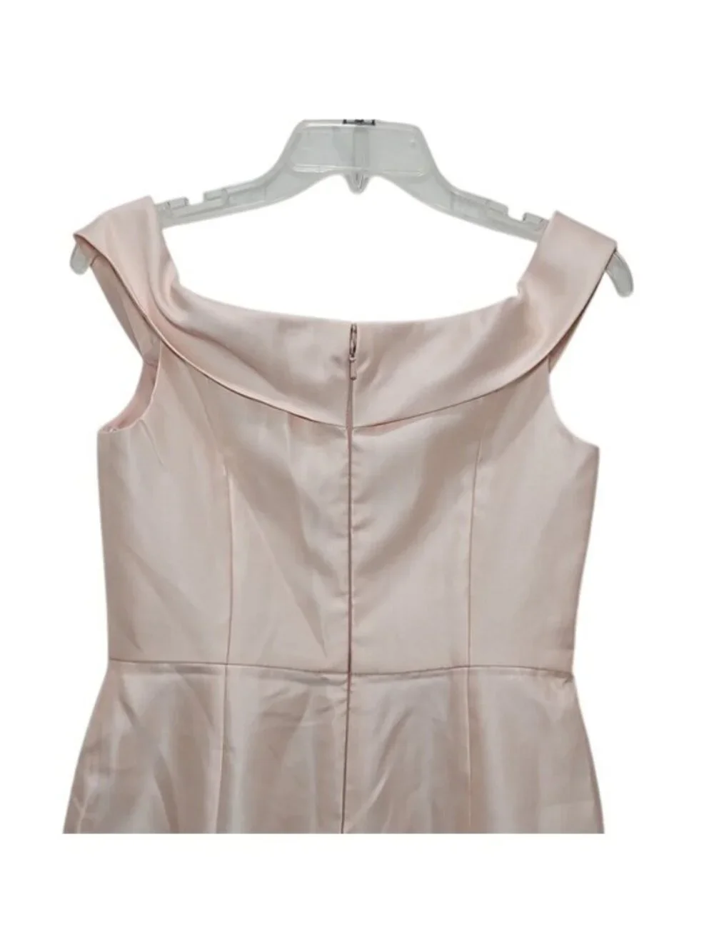 Alfred Sung Off The Shoulder Cuff Trumpet Gown Size 4 New Bridesmaid D760 Blush - Picture 6 of 7